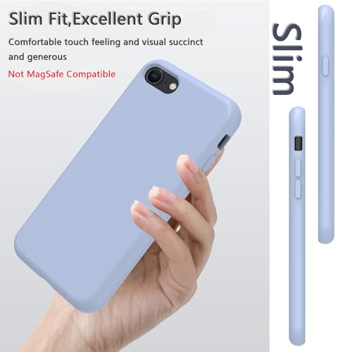 Image of iPhone SE /8 /7 Case Silicone,Soft Microfiber Lining(Blue Gray)