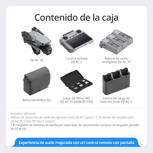 Miniatura 7 de Pack Dji Air 3s Vuela Más Control Remoto Con Pantalla Rc 2 , Dron Con Gran Angular Con Cmos 1 Y Telecámara Media, 4k 60 Fps, Detección De Obstáculos Omnidireccional Y 3 Baterías Para Volar Más