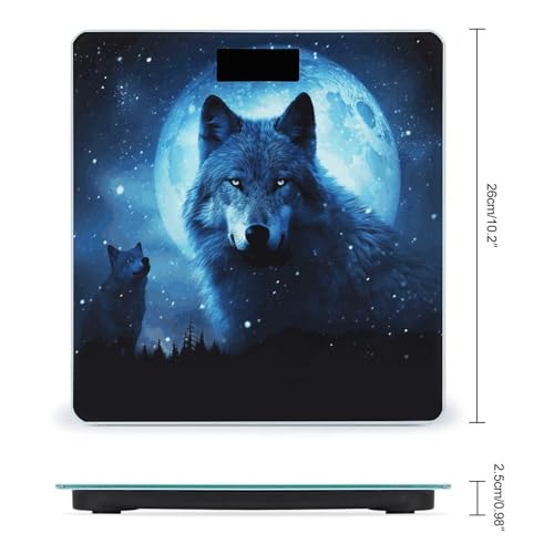Báscula corporal digital Wolfs con vidrio templado y cinta métrica miniatura 2