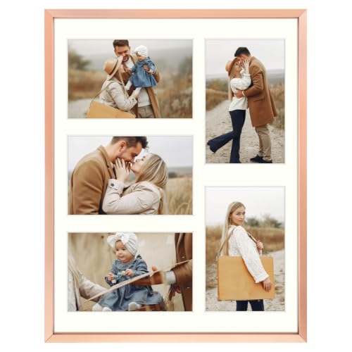 Frametory 11x14 Rose Gold Aluminum Collage Frame for 4x6 Pictures 1 Pack