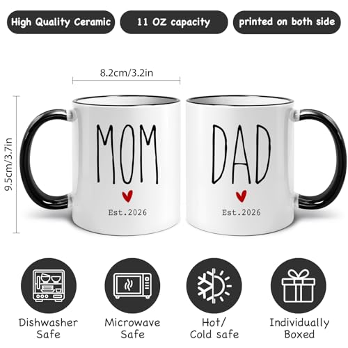 Set de tazas de cerámica para padres primerizos miniatura 3