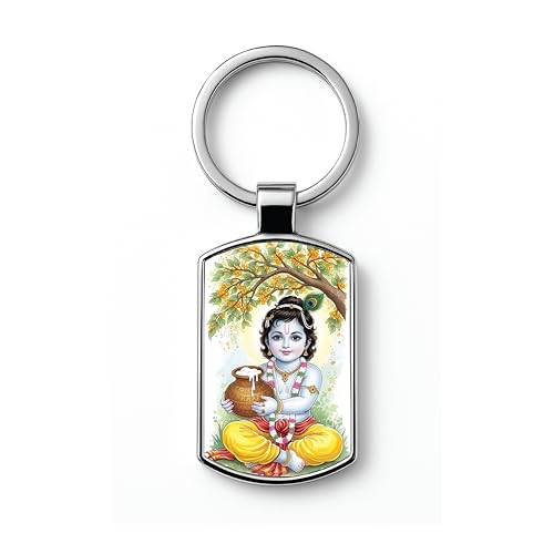 Image of Stylish Metal Keychains with Permanent Glossy Print - Inspirational Quotes & Spiritual Designs - Perfect Key chains for loved ones, Personal Use, Gifts & Return Gifts
