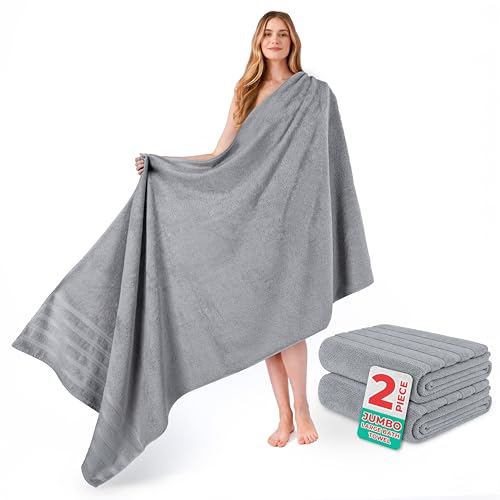 Image of American Soft Linen 100% Cotton Luxury Turkish Towels, 2PC 35x70 Bath Sheet | Soft Absorbent Quick Dry OEKO Tex Standard 100 Certificated Durable Machine Washable Breathable Premium Hotel Quality
