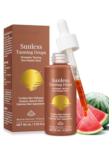 Sunless Tanning Drops To Drink Drinkable Sunless Tanning Drops Oral Drink Moisturizing Bronzing Tanner for Face & Body Sun-Kissed Glow for All Skin