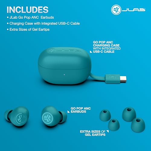 JLab Go Pop ANC True Wireless Earbuds with Dual Connect, Teal - image 7