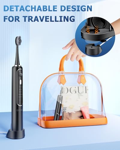 Oilsao ABB869 Electric Toothbrush With Water Flosser,Professional Flossing Toothbrush Oral Irrigator Toothbrush Combo 2-In-1 Brushing & Flossing thumb #3