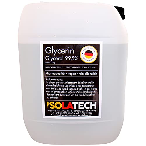 Glycerin 99,5% 10l Pharmaqualität, rein Pflanzlich, Glyzerin Glycerol flüssig transparent VG 10L-Kanister (Inhalt 12kg) Cover