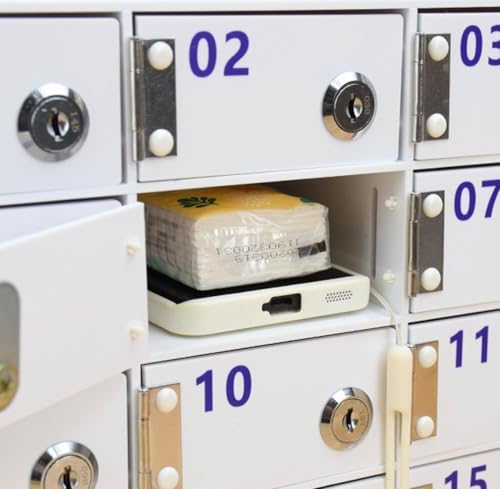 Secure Cell Phone Lock Box - Mobile Phone Storage Cabinet, Wall Organizer with Key Hooks - Perfect for Office, Classroom, and Event Use - Keep Devices Safe & Organized