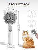 FEELNEEDY Katzenbürste mit Dampf, Furminator Katze mit Auslöseknopf Wassertank, Dampfbürste Katze für Langhaar/Kurzhaar Hunde Katz, USB aufladbar, Zwei-Geschwindigkeits-Sprühfunktion
