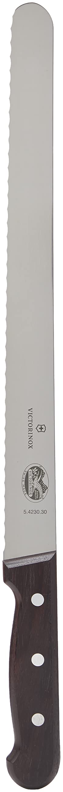 Victorinox Wavy Edge "Rosewood" Slicing Knife, Stainless Steel, Brown, 30 x 5 x 5 cm