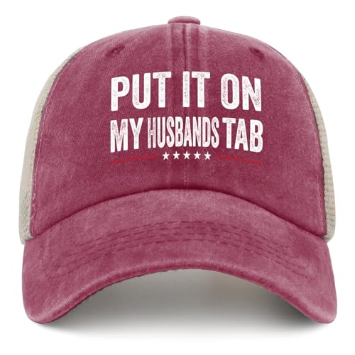 Image of Put It On My Husbands Tab Hat for Mens Funny Ball Cap Men AllBlack Ball Cap Vintage Unique Gifts for Cooks