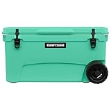 Driftsun 70-Quart Wheeled Ice Chest, Heavy Duty, High Performance Roto-Molded Commercial Grade Insulated Rolling Cooler, Seafoam Grey