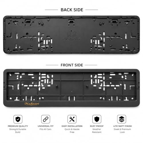 KSHEERI Store KSHEERI Car Number Plate Frame Cover Black - Image 4
