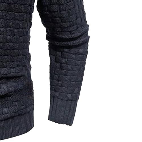 Men's Turtleneck Shawl Collar Sweater Male Pullover Shawl Knitted Tops Regular Fit Knitted Tops for Men4