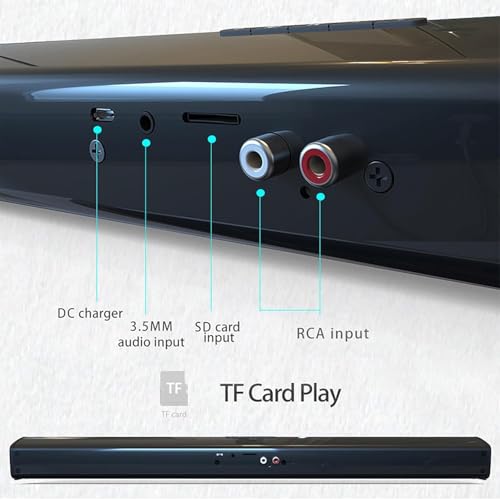 Kabelloser Bluetooth 5.0 Soundbar-Lautsprecher für Fernseher mit Fernbedienung, True Wireless 20 W USB wiederaufladbar,EQ-Modus für Heimkino, Audio, PC, TV, Telefon, Laptop – Bild 5