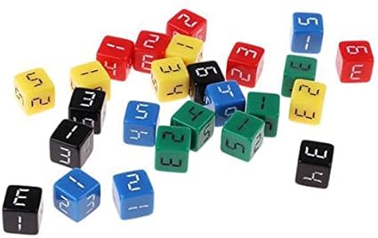 2X 25x Acrílico 5 Colores Seis 1-6 Dados Digitales D6 Set para Juegos