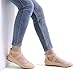 DREAM PAIRS Women's Comfortable Fashion Elastic Ankle Straps Flats Shoes,Size 9.5,Nude,Sole_Stretchy