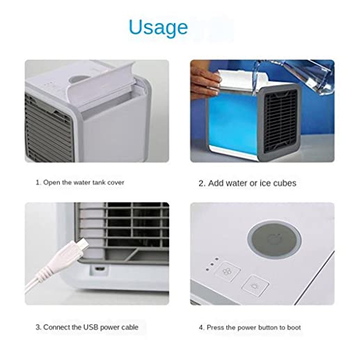 Image of Mini Air Conditioner USB Cooling Home Tabletop LED Desk Air Cooler Purifier