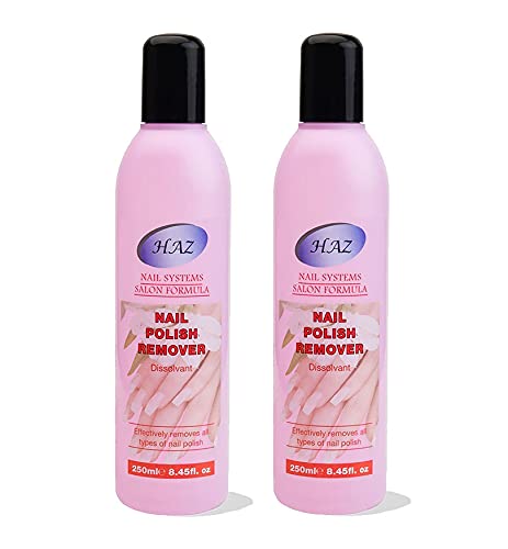 HAZ Nail Polish Remover 250 ml, Acetone Salon Professional Nail Varnish for Stubborn Gels, Glitter & Dark Shades, for all Nail Types, Easily & Quickly Remove Soak Off Gel Polish