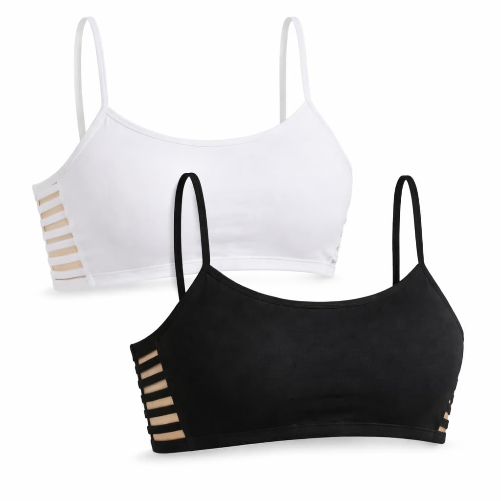 online smart store Set 2 Cage Back Bralette Combo for Women Stylish Strappy Back Seamless Sports Bra Stretchable Free Size Light-Padded Crop Top Innerwear Set-picture-59