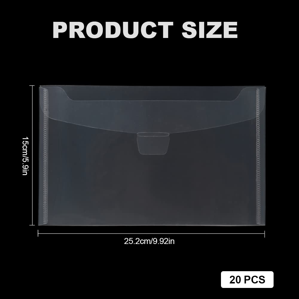 10 Stück Stanzschablonen-Taschen 23,9x7,6cm - Transparente Aufbewahrung