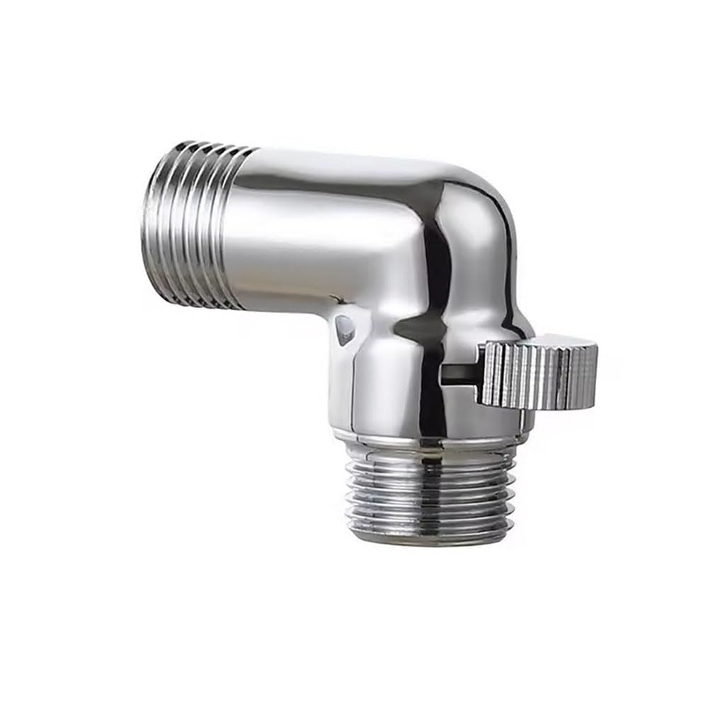 Shower Head Water Flow Control Switch, Brass G1/2" Flow Control Valve Shower Head Hose Shut Off Valve for Bathroom Handheld Shower Bidet (Male to Male Elbow)