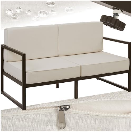 tectake® Garten Lounge Sofa 2 Sitzer, Couch, Gartenmöbel, Balkonm...
