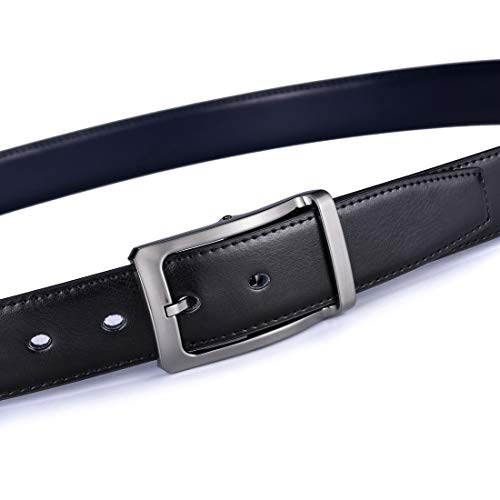 Image of Belts for Men Reversible Leather 1Piece (not 2) 1.25 inch Waist Strap Fashion Dress Buckle Beltox