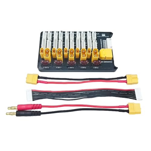HobbyFly XT60 XT30 RC Lipo Battery Parallel Charging Board 2 in 1 Parallel Charging Plate XT30 XT60 Plug Supports 5 Packs for 2S-6S Lipo Battery