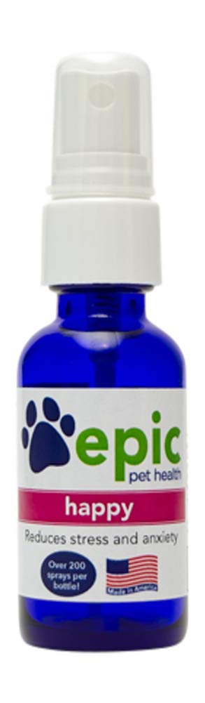 Happy - All Natural Liquid Spray Supplement - Eases Separation Anxiety, Helps with Vet Visits, Travel, Grooming, Loss of a Friend (Spray 1 oz)