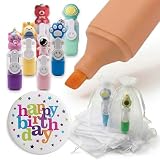 KeKo Pack 30 Mini Subrayadores Infantiles Divertidos, 30 Bolsa, 1 Chapa Cumpleañera,Regalos Cumpleaños Niños Colegio,Detalles Cumpleaños Niños,Regalitos para Invitados Infantiles,Detalles para Regalar