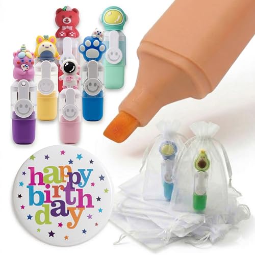 Imagen de KeKo Pack 30 Mini Subrayadores Infantiles Divertidos con Punta Cincel