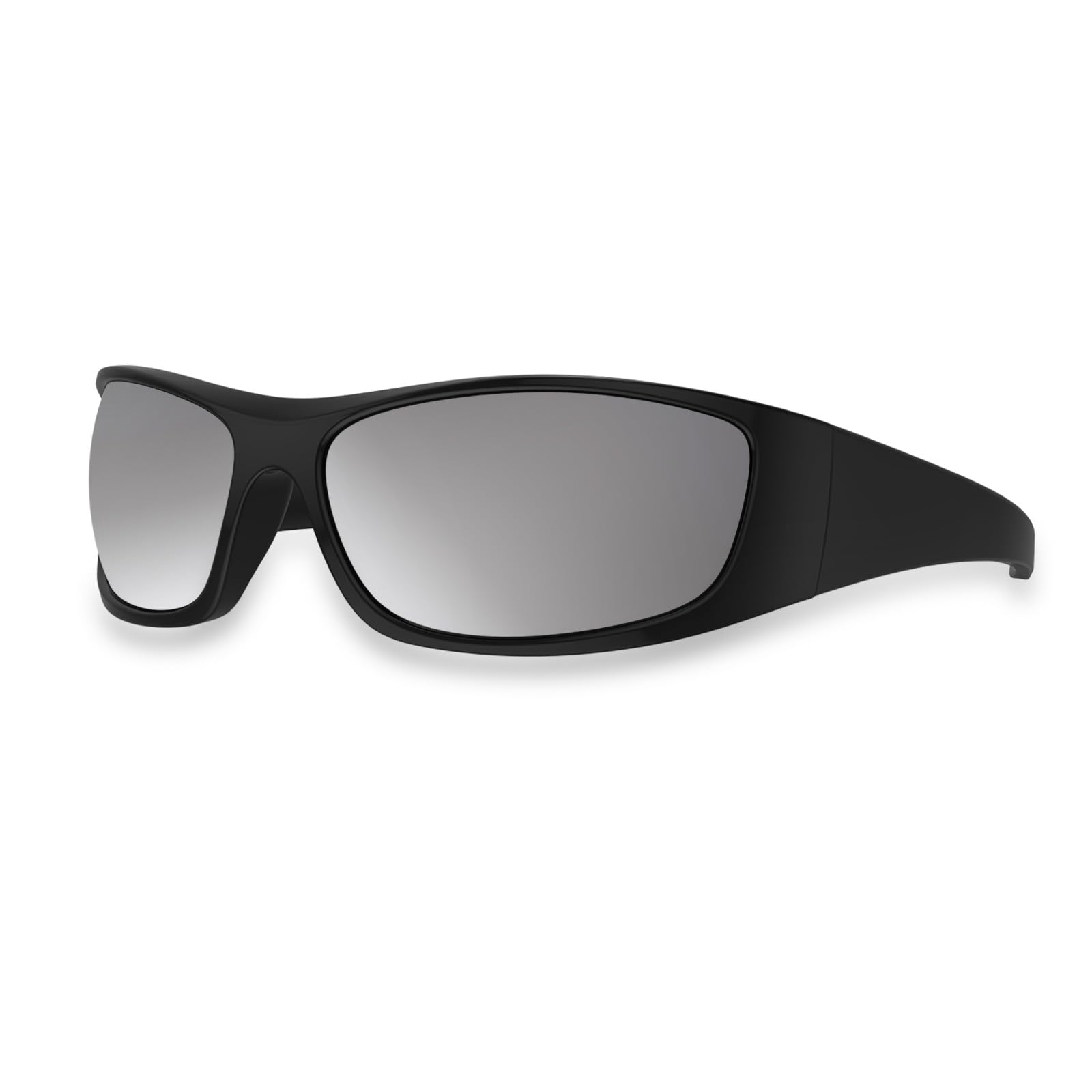 Bloomoak Black Polarized Sunglasses with Super Dark Lenses | Unisex Wrap Around Sports Sunglasses | UV400 | CAT 4 | For Photophobia (Sensitive Eyes) Global Recycled Standard Global Recycled Standard Global Recycled Standard