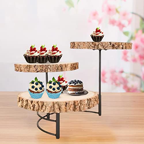Qianly Wooden Cake Stands 3 Tier Serving Platter for Entertaining Birthday Cake - Cosy Home Interiors Qianly Wooden Cake Stands 3 Tier Serving Platter for Entertaining Birthday Cake - Image 7