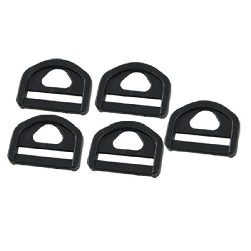DealMux Glide D Ring Buckle for Webbing Strapping 5 Pcs 1-inch Black