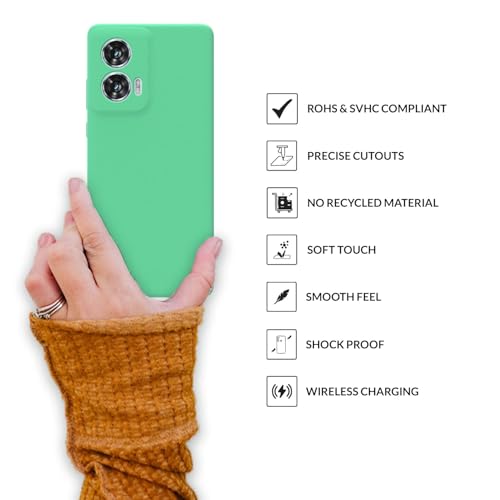Image of SPRIG Compatible with Moto Edge 50 Fusion Premium SilkTone (Liquid Silicone) Back Cover Drop Tested Shock Proof Mobile Case for Men, Women, Boys and Girls with Camera Protection (Pastel Green)