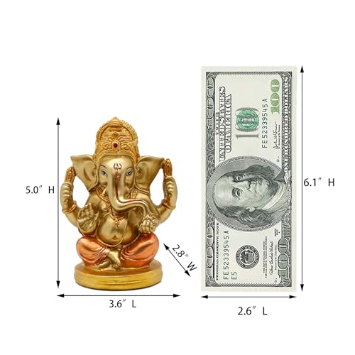 Estatua de Dios Hindú Ganesha 5 pulgadas miniatura 5