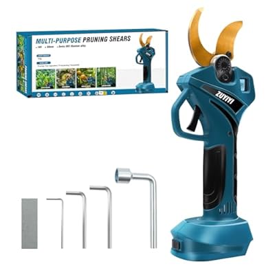 ZUYIYI Cordless Electric Pruning Shears for Makita 18V Battery, Brushless Electric Pruner Tree Branch Cutter 2.36'' (60mm) Cutting Diameter w/LED Display, 4 Wrenches (Battery NOT included)