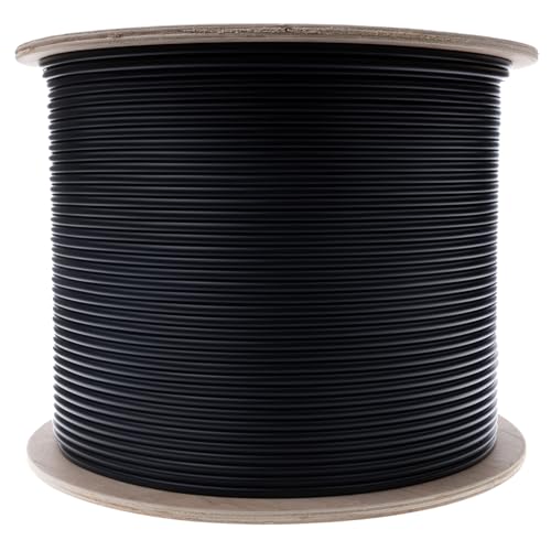 2 Strand Indoor/Outdoor Fiber Optic Cable, OS2 9/125 Singlemode, Corning, Black, Riser Rated, Spool, 2000 Foot