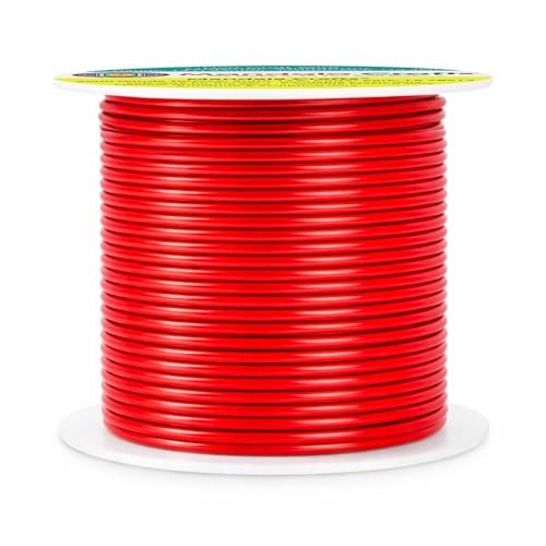 Image of Mandala Crafts 14 Gauge Red Anodized Aluminum Craft Wire, 60 FT | Colored, Flexible, Bendable, for Bonsai, Armature, Sculpting, Wire Wrapping, Jewelry Making, Weather & Tarnish Resistant
