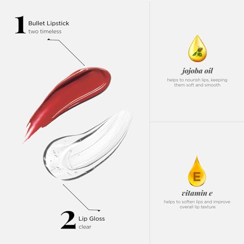 Image of Bella Vita Two Good Liquid Lipstick & Gloss Duo | 2-in-1 Matte & Glossy Finish | Long-Lasting, Smudge-Proof | Enriched with Jojoba Oil & Vitamin E | BellamoodTech | Clean Beauty | Two Timeless | 4ml (Two Timeless)