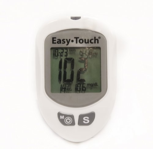 EasyTouch Diabetes Testing Kit - Blood Glucose Meter, 100 Test Strips, 100 Lancets, Lancing Device, Owner's Manual, Logbook, and Carrying Case