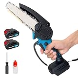 6 Zoll Mini Akku Kettensäge, für Makita 18V Akku, Einhand Kettensäge Elektrisch mit 2x 3000mAh Akku,für Baumzweige, Hof, Haushalt und Garten