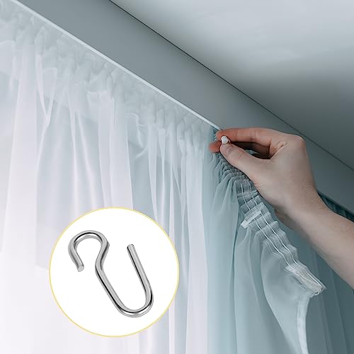 Image of FAPBADRI Metal Hook for Curtain Channel /Track, Material - Stainless Steel (SS), Color - Silver, 100 Pieces