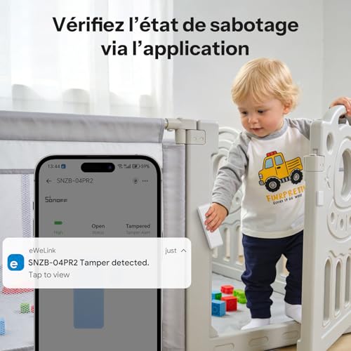 SONOFF SenseGuard DW Gen2 Zigbee Lot de 4 capteurs de fenêtre avec Alarme de Sabotage, Contact de fenêtre pour Maison Intelligente et Chauffage, état d'ouverture/Fermeture, Compatible avec Home – vue 5