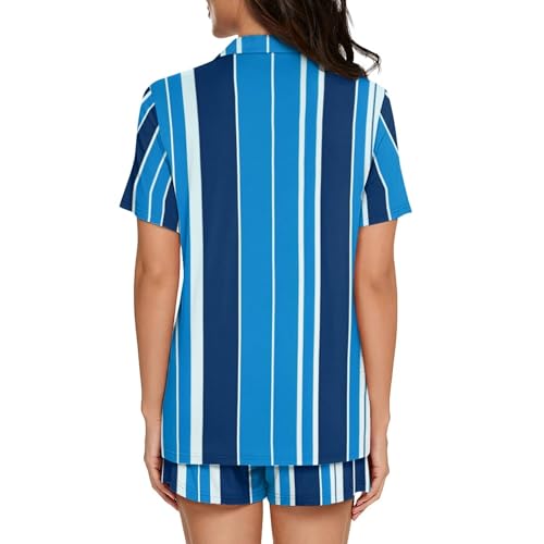 Image of Pjs Womens Short Sleeve Button Down Pajamas Set Two-Piece Nightwear with Pockets