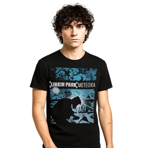 CRAZY FOR ROCK Linkin Park - Camiseta oficial de Meteora, unisex, de algodón, para adultos y jóvenes, Negro , L