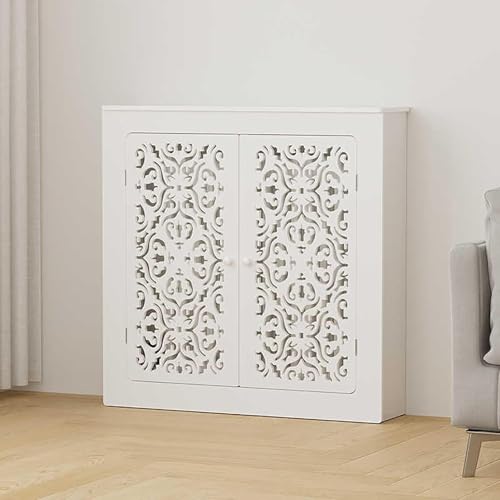 Moderno copritermosifone in legno con 2 ante – elegante armadio riscaldante per soggiorno e camera da letto, design traspirante per una dissipazione efficiente del calore, essenziale per la casa
