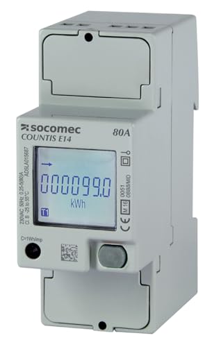 Medidor de energía Socomec Countis E12 monofásico con pantalla LCD clara