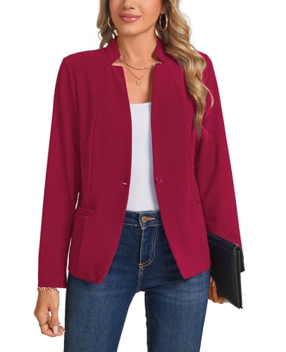 Blazers for Women Casual Long Sleeve Button Front Work Office Blazers Jacket with Pockets 2025, S-2XL